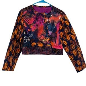 Homemade Quilted Cropped Asymmetrical Lined Jacket